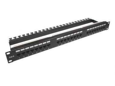CAT.6 19" PATCH PANEL WITH SUPPORT BAR ( ECD )